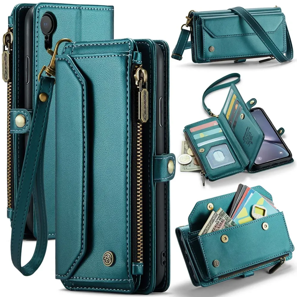 Lanyard Leather Zip Wallet Phone Case For Apple iPhone XR Multi-Functional Crossbody Shoulder Bags
Lanyard Leather Zip Wallet Phone Case For Apple iPhone XR Multi-Functional Crossbody Shoulder Bags