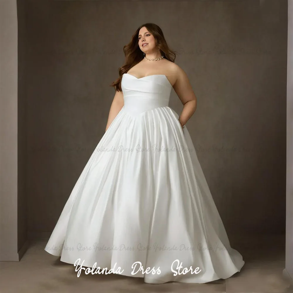 Roseann Customized Simple Wedding Dresses For Woman 2026 Plus Size Ball-Gown Strapless A-Line Satin Bridal Gowns Robe De Mariée
Roseann Customized Simple Wedding Dresses For Woman 2026 Plus Size Ball-Gown Strapless A-Line Satin Bridal Gowns Robe De Mariée