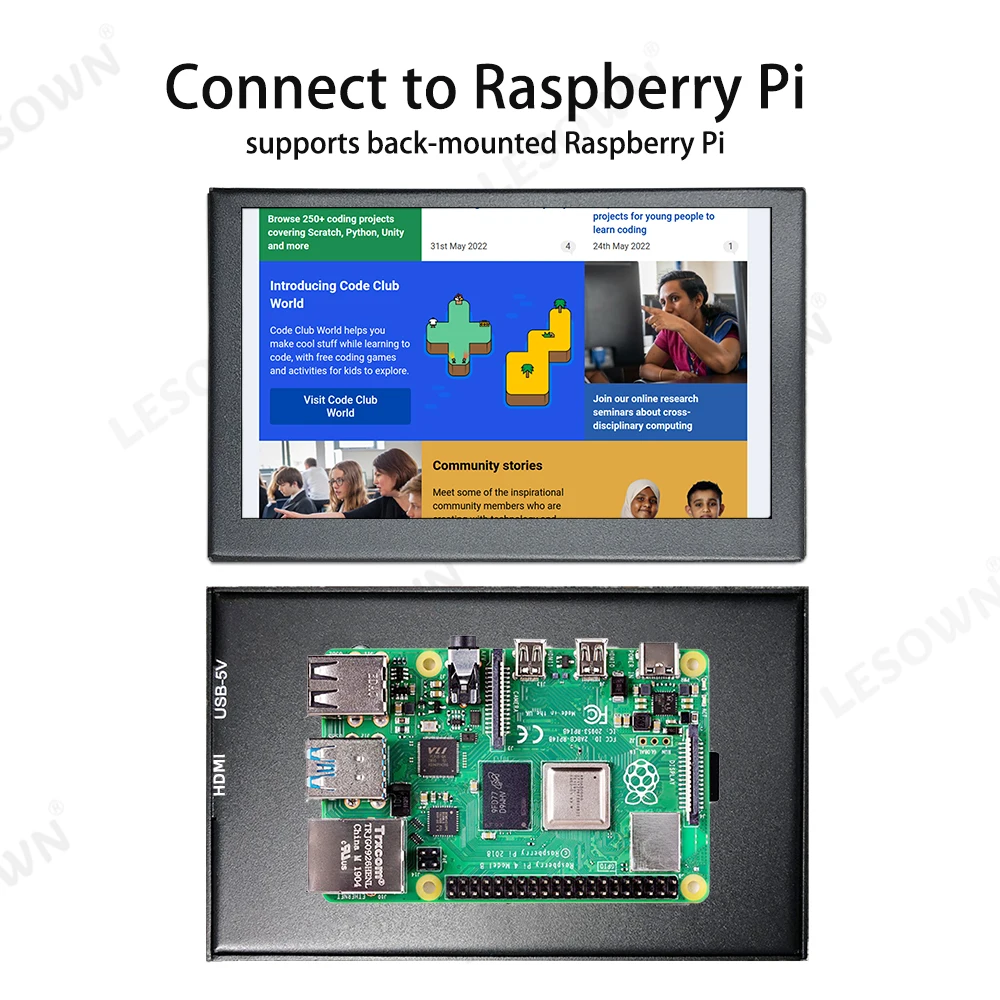 LESOWN 5 Inch Secondary Auxiliary Monitor 800×480 IPS Palm-Sized Display External Monitor for Raspberry Pi Laptop Windows PC
LESOWN 5 Inch Secondary Auxiliary Monitor 800×480 IPS Palm-Sized Display External Monitor for Raspberry Pi Laptop Windows PC
