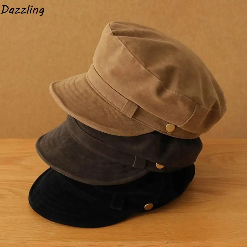 Fashion Short Brim Suede Berets Flat Top Warm Artist Hat Korean Style Windproof Painter Hat Daily 
Fashion Short Brim Suede Berets Flat Top Warm Artist Hat Korean Style Windproof Painter Hat Daily