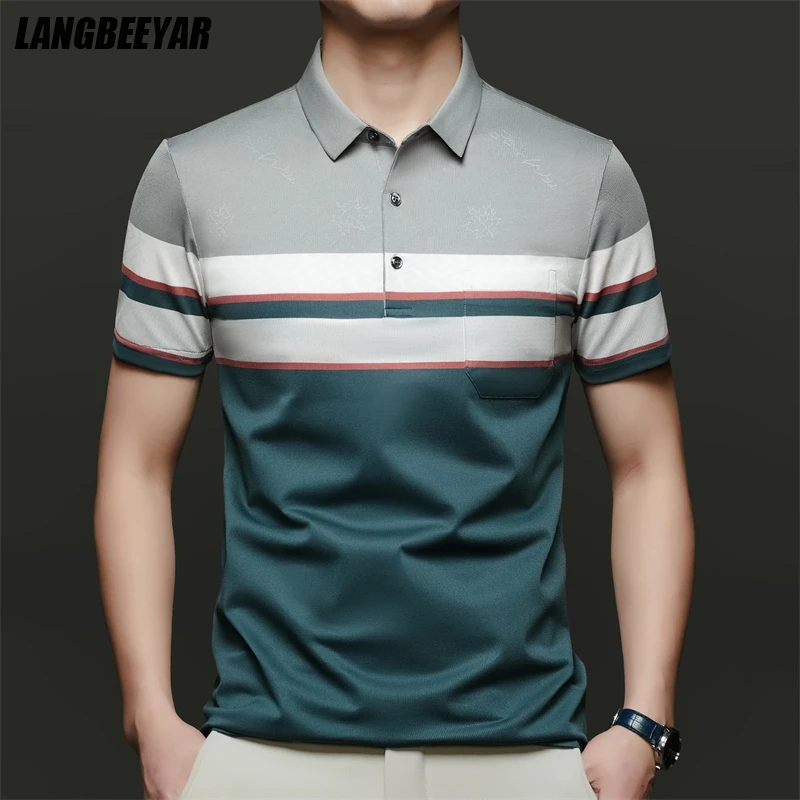 Top Grade Summer Brand Polo Shirts For Men Designer Summer Stripped Luxury Short Sleeve Slim Casual Tops Fashions Men Clothes
Top Grade Summer Brand Polo Shirts For Men Designer Summer Stripped Luxury Short Sleeve Slim Casual Tops Fashions Men Clothes