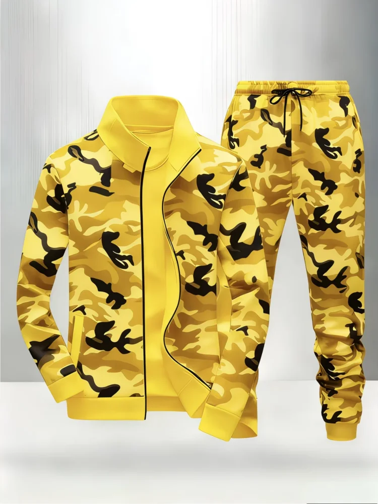 Men's 2 Piece Camo Tracksuit Set Full Zip Stand Collar Jacket & Jogger Pants Suit Sports Casual Athletic Streetwear Sweatsuit
Men's 2 Piece Camo Tracksuit Set Full Zip Stand Collar Jacket & Jogger Pants Suit Sports Casual Athletic Streetwear Sweatsuit