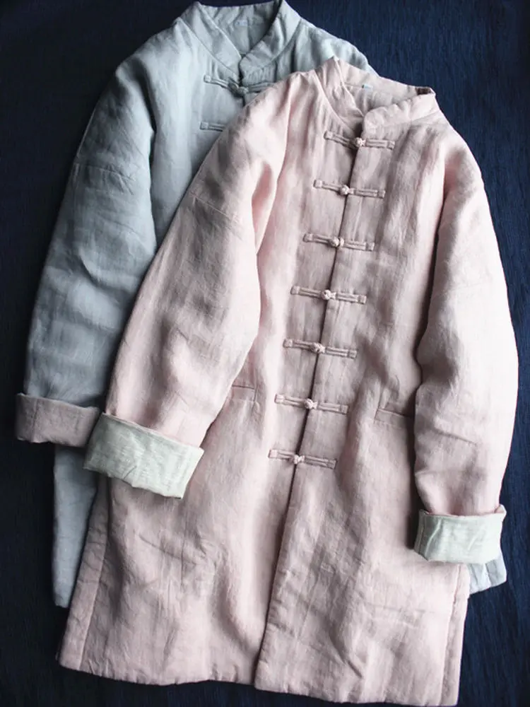 Новое китайское легкое пальто из смесового льна и хлопка с пуговицами, средней длины, тонкая верхняя одежда для осени и зимы
Новое китайское легкое пальто из смесового льна и хлопка с пуговицами, средней длины, тонкая верхняя одежда для осени и зимы