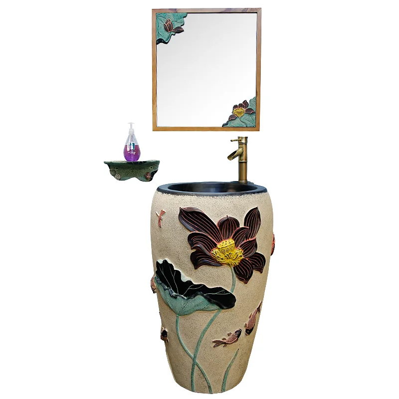 New Chinese Style Washbasin Simple Square Floor Column Integrated Simple Balcony Art Basin
New Chinese Style Washbasin Simple Square Floor Column Integrated Simple Balcony Art Basin