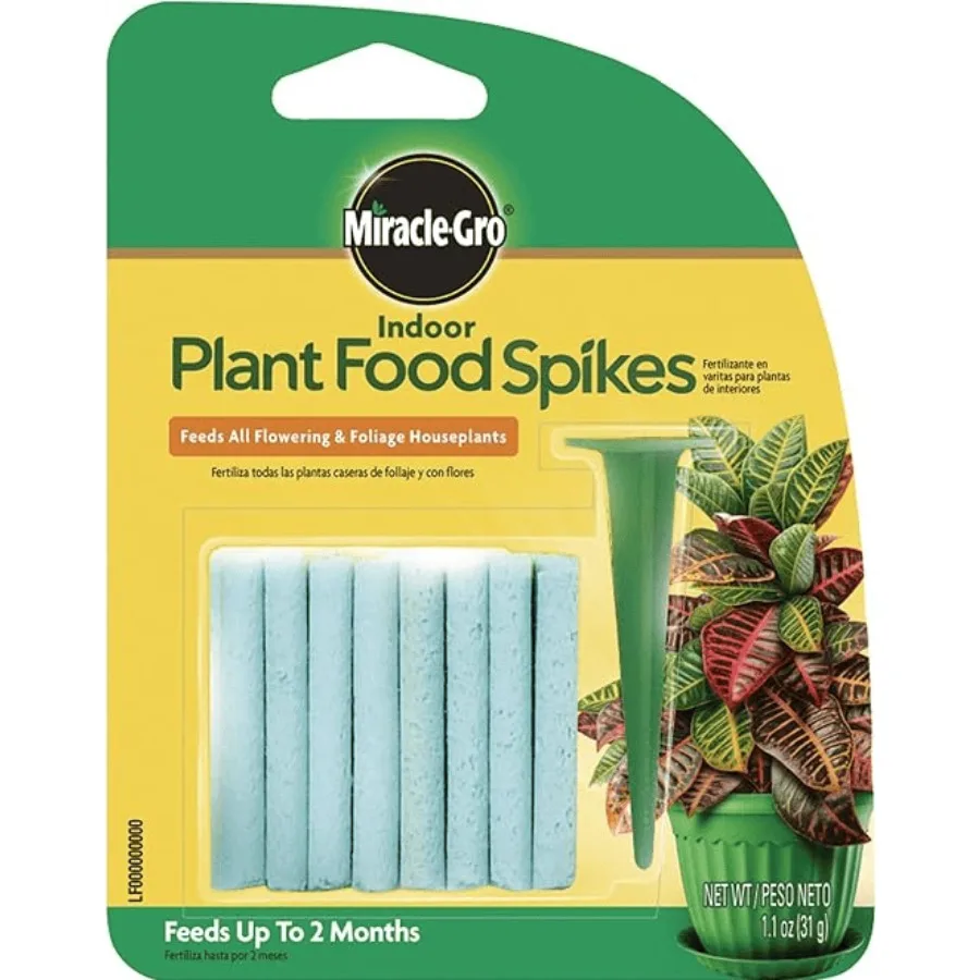 MiracleGro Indoor Plant Food Spikes Includes 24 Spikes Continuous Feeding for all Flowering and Foliage Houseplants NPK 6126
MiracleGro Indoor Plant Food Spikes Includes 24 Spikes Continuous Feeding for all Flowering and Foliage Houseplants NPK 6126