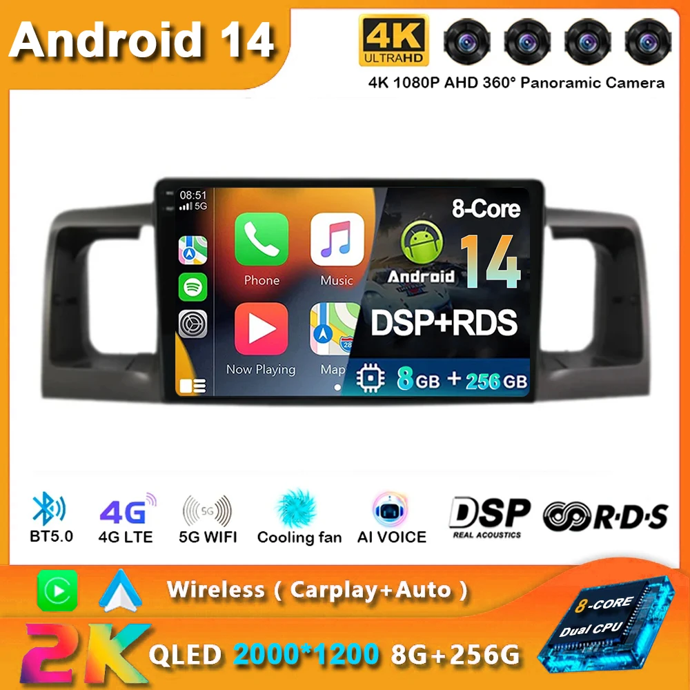 Автомагнитола на Android 14, мультимедийный плеер с GPS-навигацией для Toyota Corolla E130 E120 2000-2006 Carplay, 2din, стерео, Dvd, 2 Din
Автомагнитола на Android 14, мультимедийный плеер с GPS-навигацией для Toyota Corolla E130 E120 2000-2006 Carplay, 2din, стерео, Dvd, 2 Din