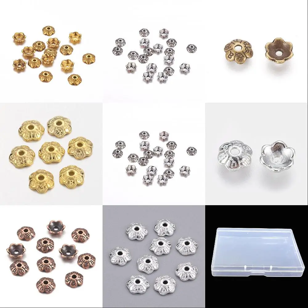 1200Pcs 8 Colors 6-Petal Style Alloy Flower Bead Caps Cadmium Free Nickel Free Lead Free Mixed Color 6x2mm Hole: 1mm
1200Pcs 8 Colors 6-Petal Style Alloy Flower Bead Caps Cadmium Free Nickel Free Lead Free Mixed Color 6x2mm Hole: 1mm