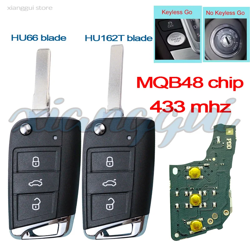 For Skoda Octavia A7 for Volkswagen Seat Golf 7 MK7 Vw Tiguan Touran Polo 5G6959752AB/BB Car Fob Remote Key 433MHz MQB48 Chip
For Skoda Octavia A7 for Volkswagen Seat Golf 7 MK7 Vw Tiguan Touran Polo 5G6959752AB/BB Car Fob Remote Key 433MHz MQB48 Chip
