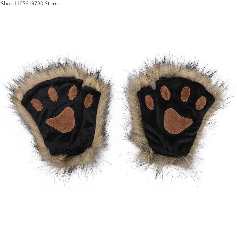 Animal Paw Gloves Winter Fingerless Style Fluffy Bear Cat Plush Paw Claw Half Finger Covers Cosplay Party Costume Accessories
Animal Paw Gloves Winter Fingerless Style Fluffy Bear Cat Plush Paw Claw Half Finger Covers Cosplay Party Costume Accessories