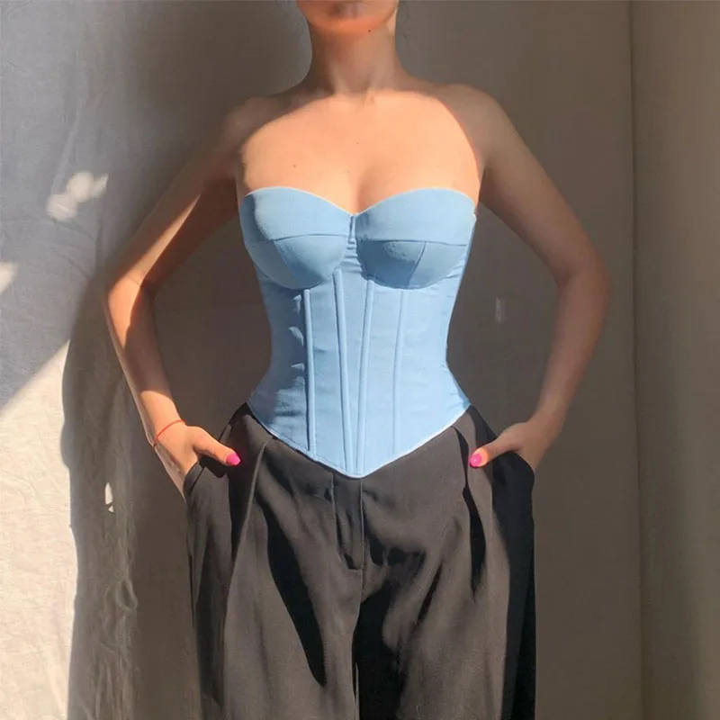 Sexy Spicy Girl Style! Faux Denim Bustier – Corset-Style Fitted, Push-Up, Slimming & Figure-Flattering – Versatile!
Sexy Spicy Girl Style! Faux Denim Bustier – Corset-Style Fitted, Push-Up, Slimming & Figure-Flattering – Versatile!