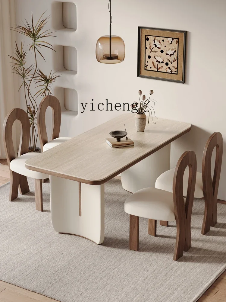 HXL Cream Wind Cave Stone Rock Plate Solid Wood Dining Table and Chair Combination Rectangular Dining Table
HXL Cream Wind Cave Stone Rock Plate Solid Wood Dining Table and Chair Combination Rectangular Dining Table