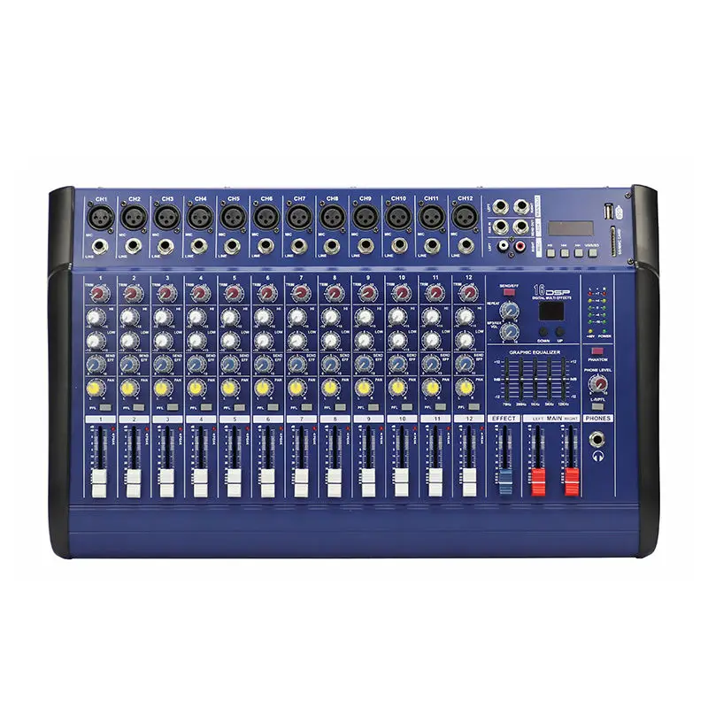 Professional 12-Channel USB o Mixer Console Two Braid Effector Mixer for o & Video Lighting
Professional 12-Channel USB o Mixer Console Two Braid Effector Mixer for o & Video Lighting