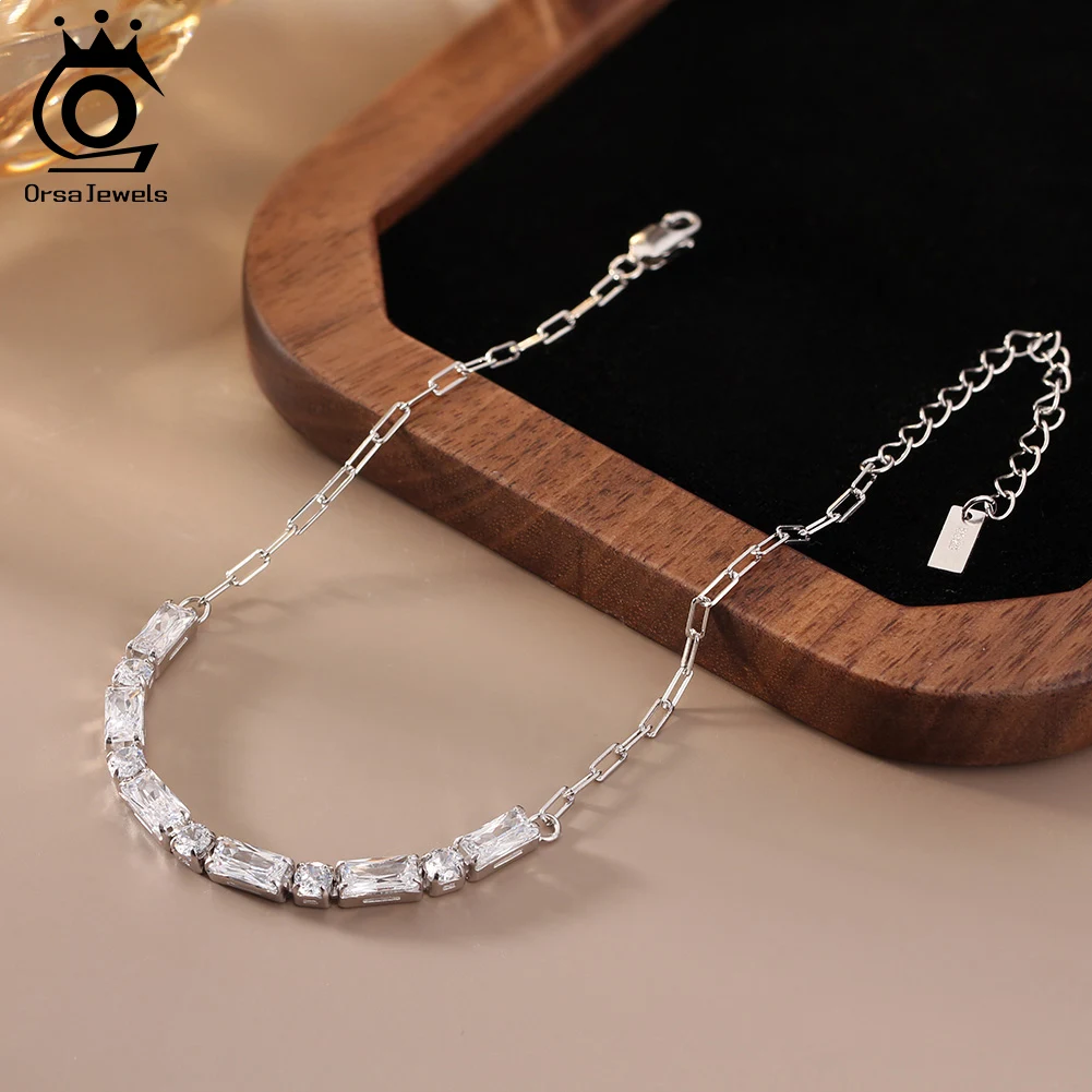 ORSA JEWELS 3MM Tennis Bracelet Original S925 Sterling Silver Diamond Shiny Cubic Zircon Bracelet Adjustable for Women SB214
ORSA JEWELS 3MM Tennis Bracelet Original S925 Sterling Silver Diamond Shiny Cubic Zircon Bracelet Adjustable for Women SB214