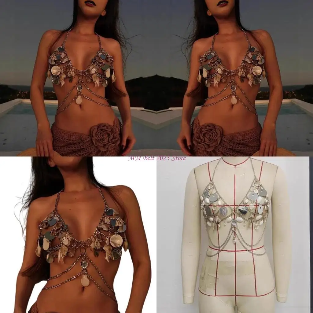 49ME Unique Sequins And Shell Necklace Body Chain Comfortable Wear Necklaces Bra Chain For Parties And Beach Travel Outfits
49ME Unique Sequins And Shell Necklace Body Chain Comfortable Wear Necklaces Bra Chain For Parties And Beach Travel Outfits