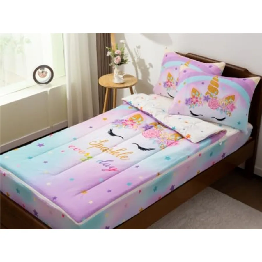 Unicorn Printed Zipper Bedding Sets Twin for Girls Lightweight Microfiber Floral Comforter Set with Fitted Sheet Pillow Covers
Unicorn Printed Zipper Bedding Sets Twin for Girls Lightweight Microfiber Floral Comforter Set with Fitted Sheet Pillow Covers