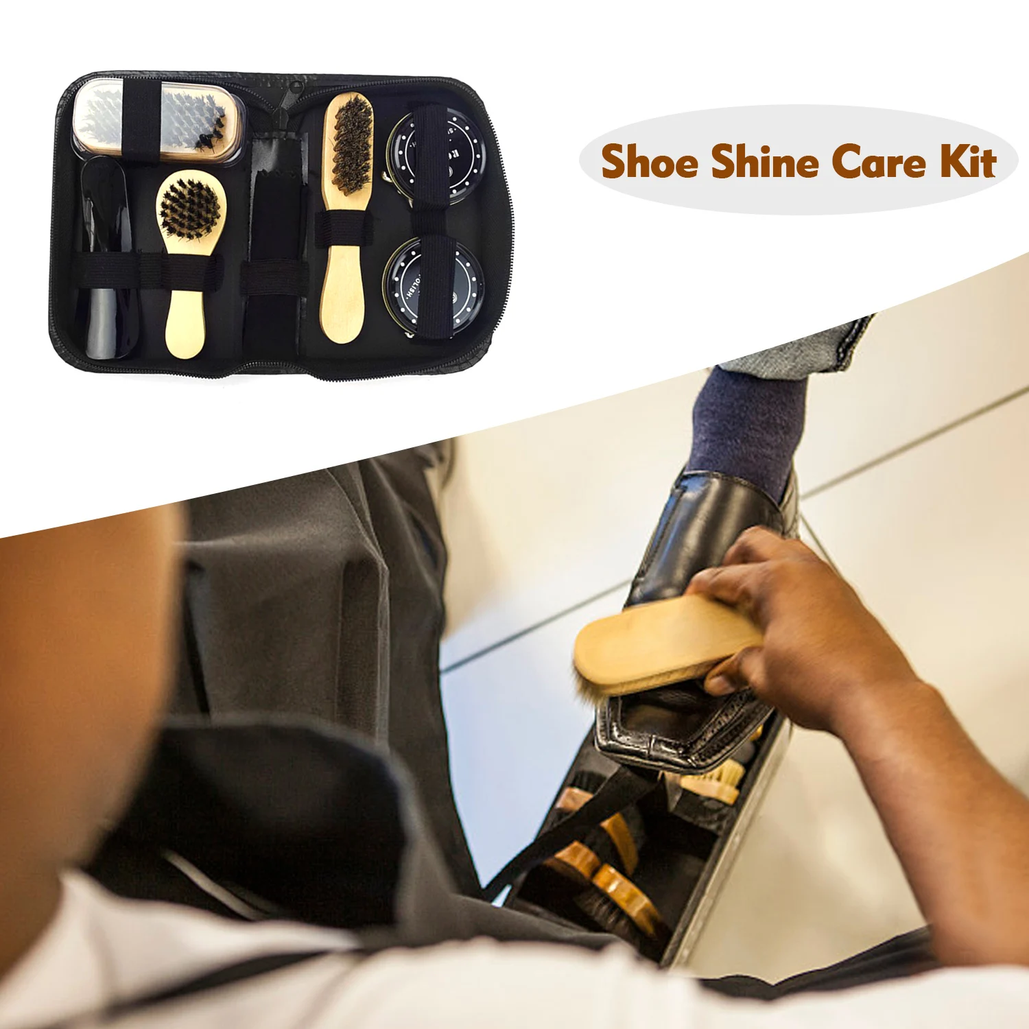 Shoe Shine Care Kit Black and Neutral Polish Brushes for Boots Shoes Sneakers 1 Shoe brush kit shoe shine kit
Shoe Shine Care Kit Black and Neutral Polish Brushes for Boots Shoes Sneakers 1 Shoe brush kit shoe shine kit