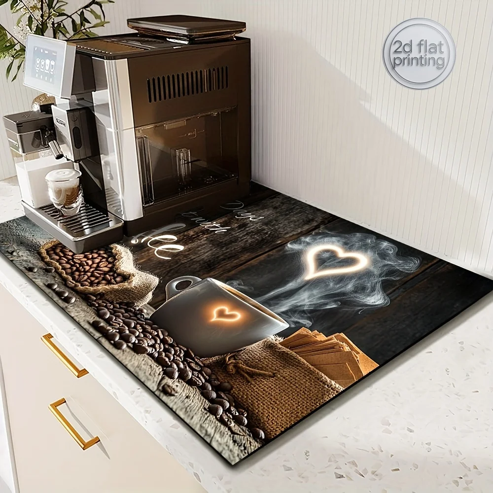 Single Pack, Coffee Machine Mat, Dish Drying Mat, Quick-Dry Absorbent Mat for Kitchen Sinks, "Wonderful Coffee Bar" Themed Dryin
Single Pack, Coffee Machine Mat, Dish Drying Mat, Quick-Dry Absorbent Mat for Kitchen Sinks, "Wonderful Coffee Bar" Themed Dryin
