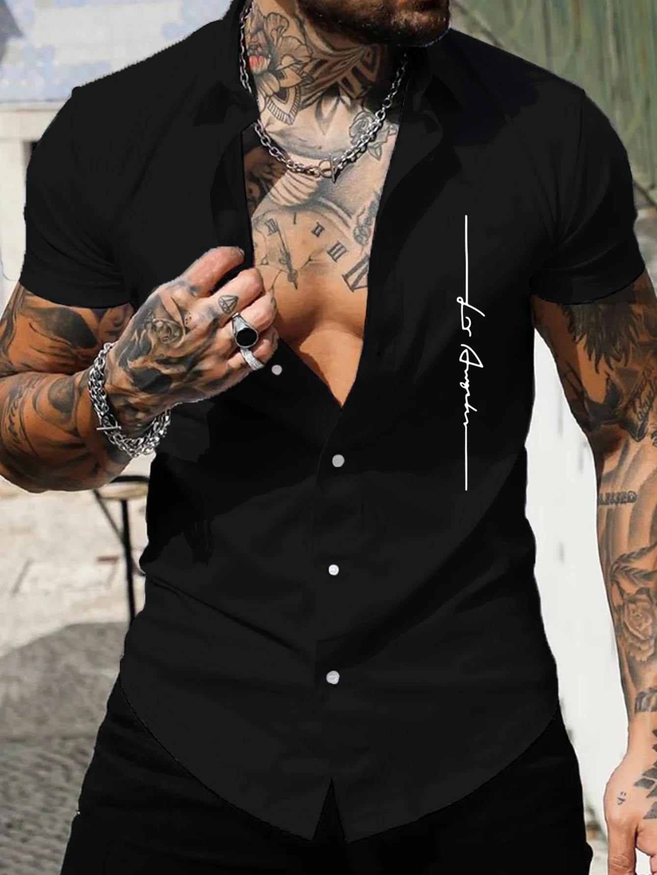 Men's short-sleeved shirt Muscle men's fitness shirt summer men's sports elastic breathable Slim show muscle short-sleeved shirt
Men's short-sleeved shirt Muscle men's fitness shirt summer men's sports elastic breathable Slim show muscle short-sleeved shirt