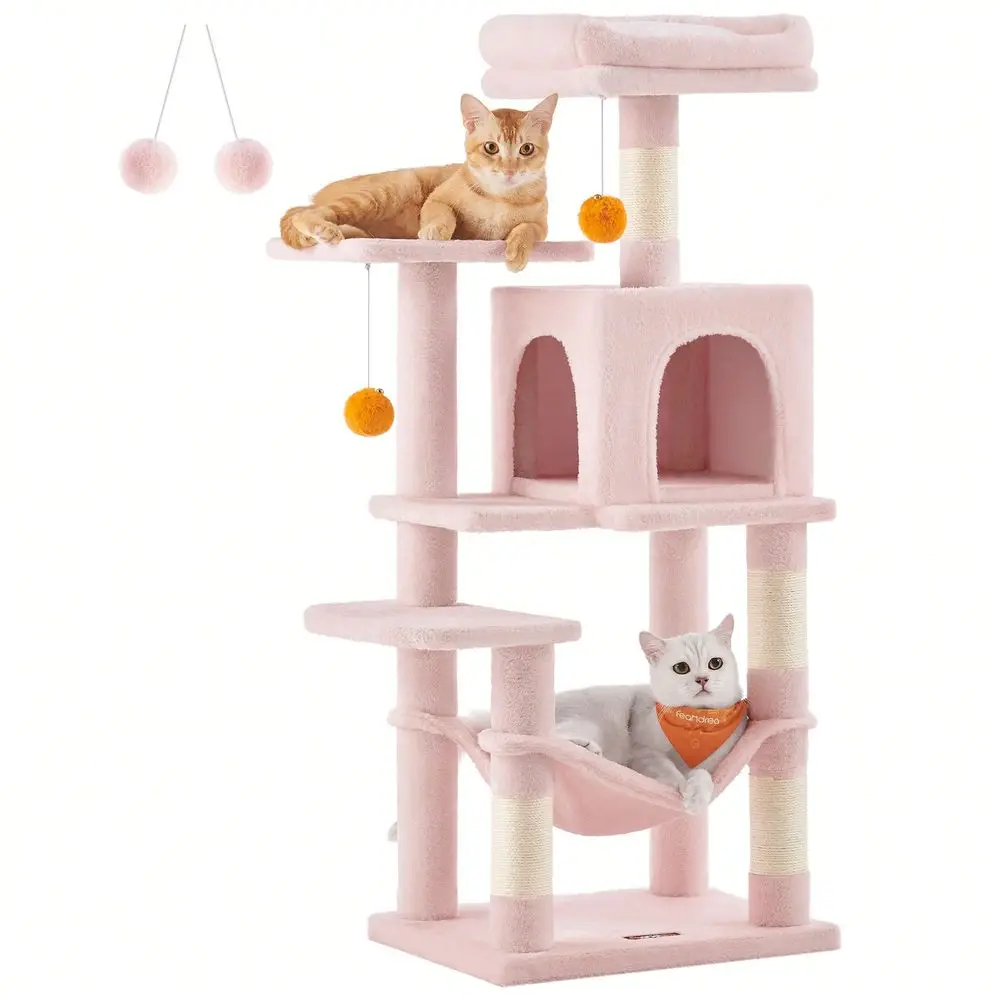 Cat Tree, 44.1Inch Cat Tower, Plush MultiLevel Condo With 4 ching Posts, 2 Perches, Hammock, Cave
Cat Tree, 44.1Inch Cat Tower, Plush MultiLevel Condo With 4 ching Posts, 2 Perches, Hammock, Cave