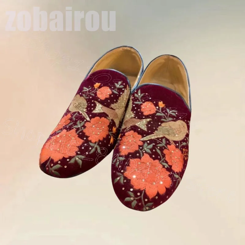 Floral Embroidery Design Rhinestone Men Loafers Fashion Slip On Men Shoes Luxury Handmade Party Banquet Dating Men Dress Shoes
Floral Embroidery Design Rhinestone Men Loafers Fashion Slip On Men Shoes Luxury Handmade Party Banquet Dating Men Dress Shoes