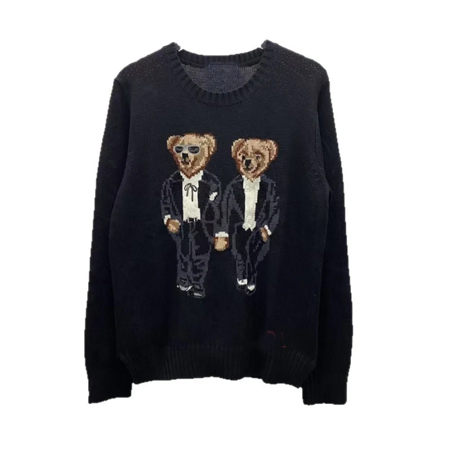 Soft Cotton Knit Sweater Women's Bear Embroidery Round Neck Top Autumn Winter Comfortable Wear Casual Embroidery Pullover
Soft Cotton Knit Sweater Women's Bear Embroidery Round Neck Top Autumn Winter Comfortable Wear Casual Embroidery Pullover