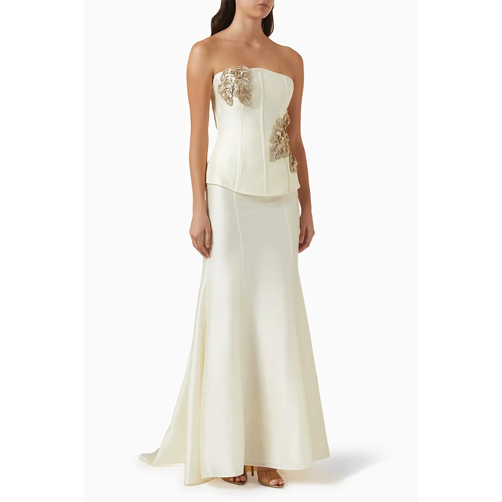 Luxury Prom Dress Satin Floor Length Dress Strapless Bead Crystal Mermaid Elegant Party Dress for Women Customized 2026
Luxury Prom Dress Satin Floor Length Dress Strapless Bead Crystal Mermaid Elegant Party Dress for Women Customized 2026