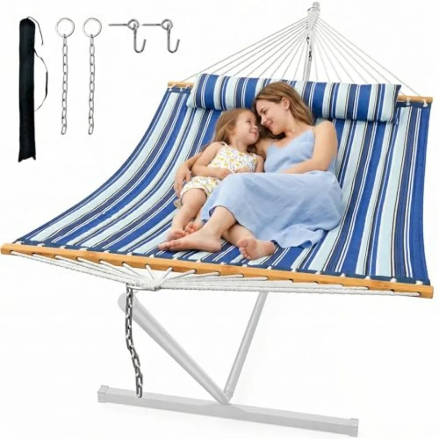 Double Quilted Outdoor Hammock for 2 Adults, 500lb Capacity Backyard and Camping Hammock with Pillow and Bamboo Spreader Bar, F
Double Quilted Outdoor Hammock for 2 Adults, 500lb Capacity Backyard and Camping Hammock with Pillow and Bamboo Spreader Bar, F
