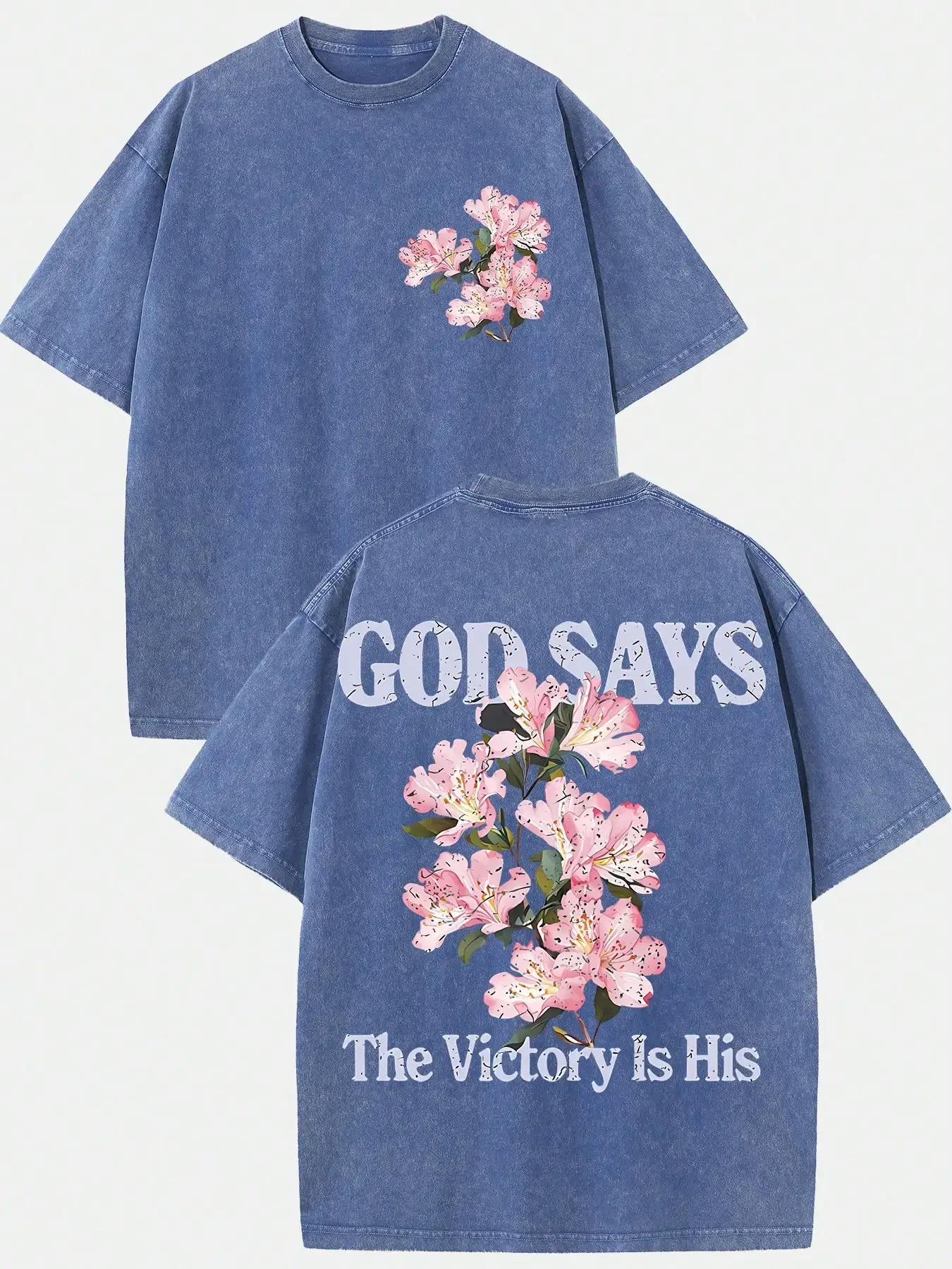 Mens Washed Cotton Floral Graphic Faith T-Shirt Oversized Crewneck Short Sleeve
Mens Washed Cotton Floral Graphic Faith T-Shirt Oversized Crewneck Short Sleeve