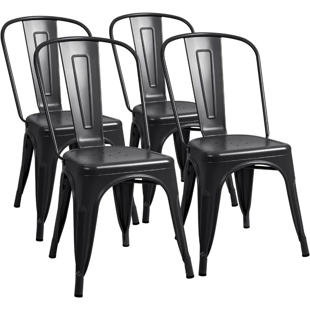 Metal dining chairs for outdoor use, stackable, 4-piece set of side metal chairs (black)
Metal dining chairs for outdoor use, stackable, 4-piece set of side metal chairs (black)