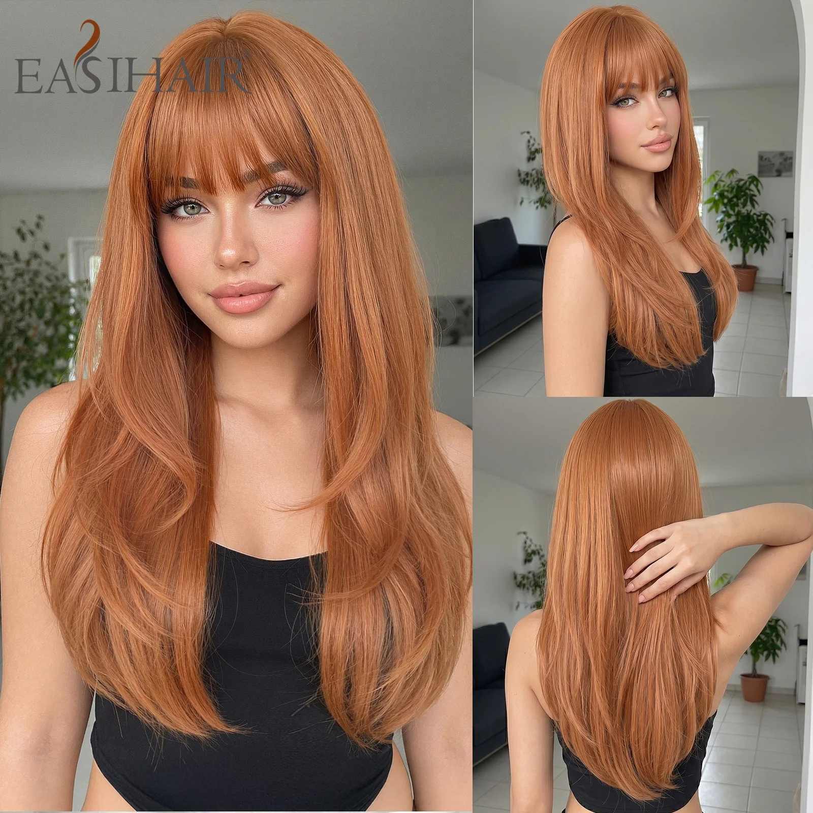 Long Straight Orange Wig with Bangs Copper Brown Synthetic Heat Resistant Fiber Natural Looking for Women Daily Party Cosplay
Long Straight Orange Wig with Bangs Copper Brown Synthetic Heat Resistant Fiber Natural Looking for Women Daily Party Cosplay