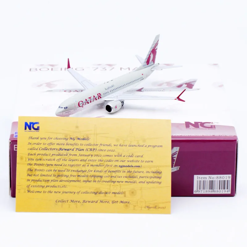 Коллекционный самолет из сплава, подарок, модель NG 1:400, Qatar Airways Boeing B737 MAX 8, литая под давлением модель самолета A7-BSE
Коллекционный самолет из сплава, подарок, модель NG 1:400, Qatar Airways Boeing B737 MAX 8, литая под давлением модель самолета A7-BSE