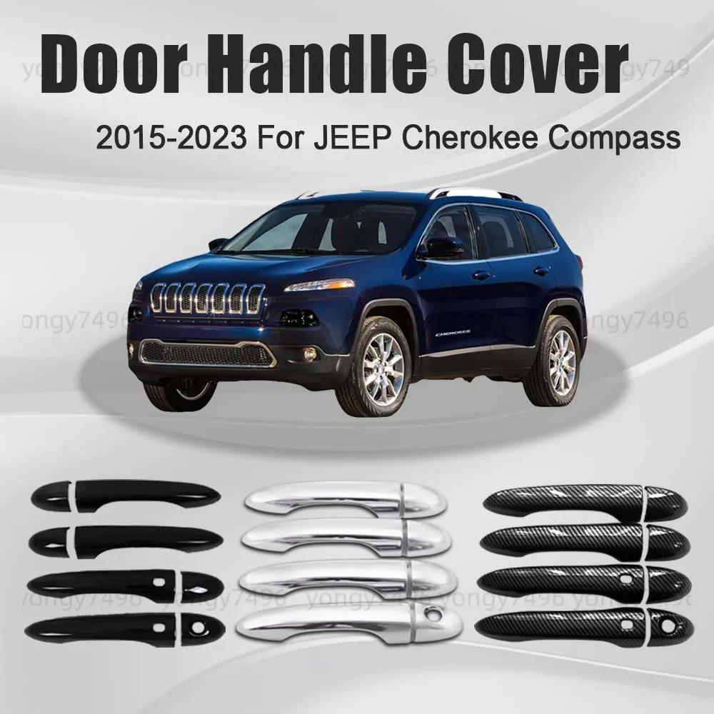 Car Upgrade Glossy Black Carbon Fiber Door Handle Cover 2015 - 2023 For JEEP Cherokee Compass Chrome Car Decoration Accessories
Car Upgrade Glossy Black Carbon Fiber Door Handle Cover 2015 - 2023 For JEEP Cherokee Compass Chrome Car Decoration Accessories