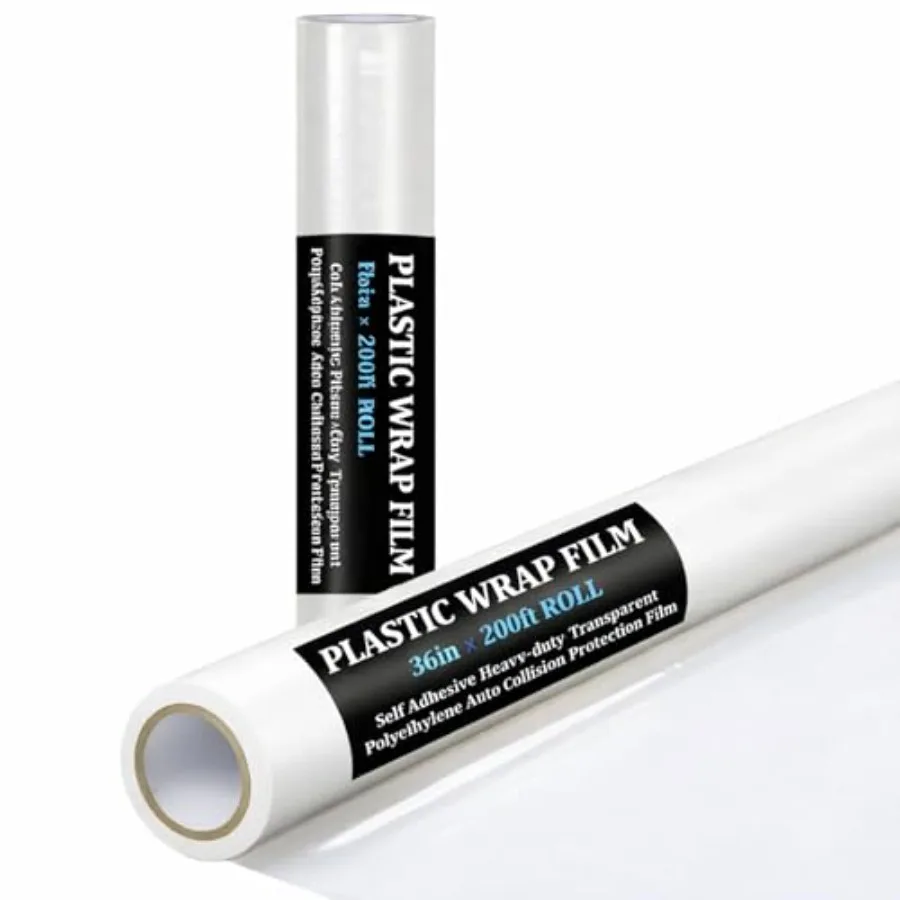 Auto collision protection: clear crash plastic wrap film 36 in x 200 ft self-adhesive polyethylene transparent dust and scratch
Auto collision protection: clear crash plastic wrap film 36 in x 200 ft self-adhesive polyethylene transparent dust and scratch