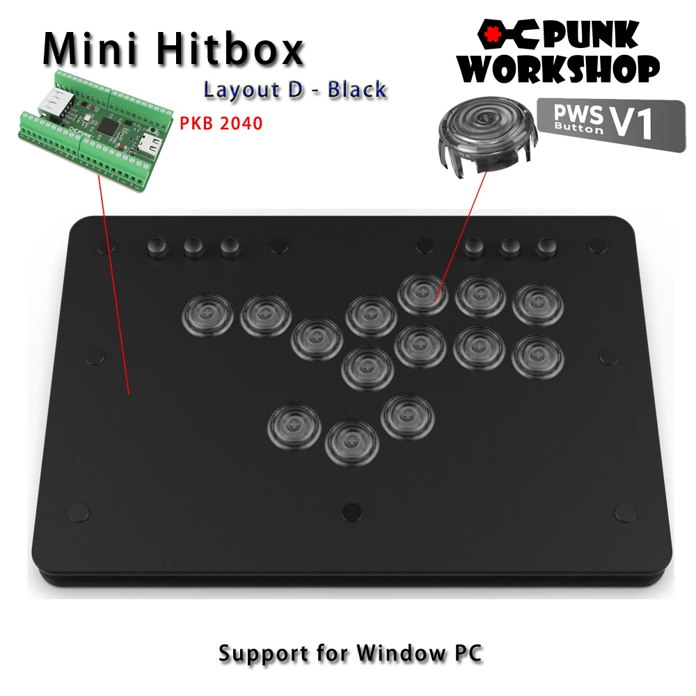 Панк-мастерня без рычага Mini HitBox Layout D SOCD Контроллер боевой палки с механическими кнопками PWS XInput MAME SF6 Games
Панк-мастерня без рычага Mini HitBox Layout D SOCD Контроллер боевой палки с механическими кнопками PWS XInput MAME SF6 Games