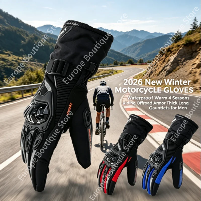 2026 NEW 4 Seasons Waterproof Winter Motorcycle Gloves Men Warm Offroad Riding Armor Thick Long Gauntlets for Motorbike
2026 NEW 4 Seasons Waterproof Winter Motorcycle Gloves Men Warm Offroad Riding Armor Thick Long Gauntlets for Motorbike