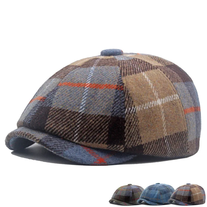 Cross border plaid beret hat, autumn and winter warm blend forward hat, men's and women's newsboy hat, octagonal hat
Cross border plaid beret hat, autumn and winter warm blend forward hat, men's and women's newsboy hat, octagonal hat