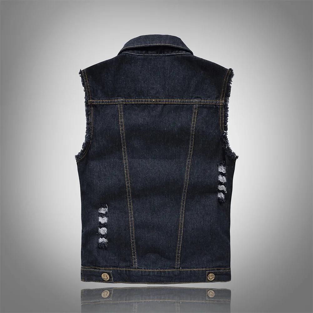 Men Denim Vests Jackets Waistcoats Light Blue Ripped Denim Coats Vests New Fashion Male Cotton Slim Black Jeans Waistcoats 6XL 110 S2300c76ec6de4c10a3d6e5fefa89f169R