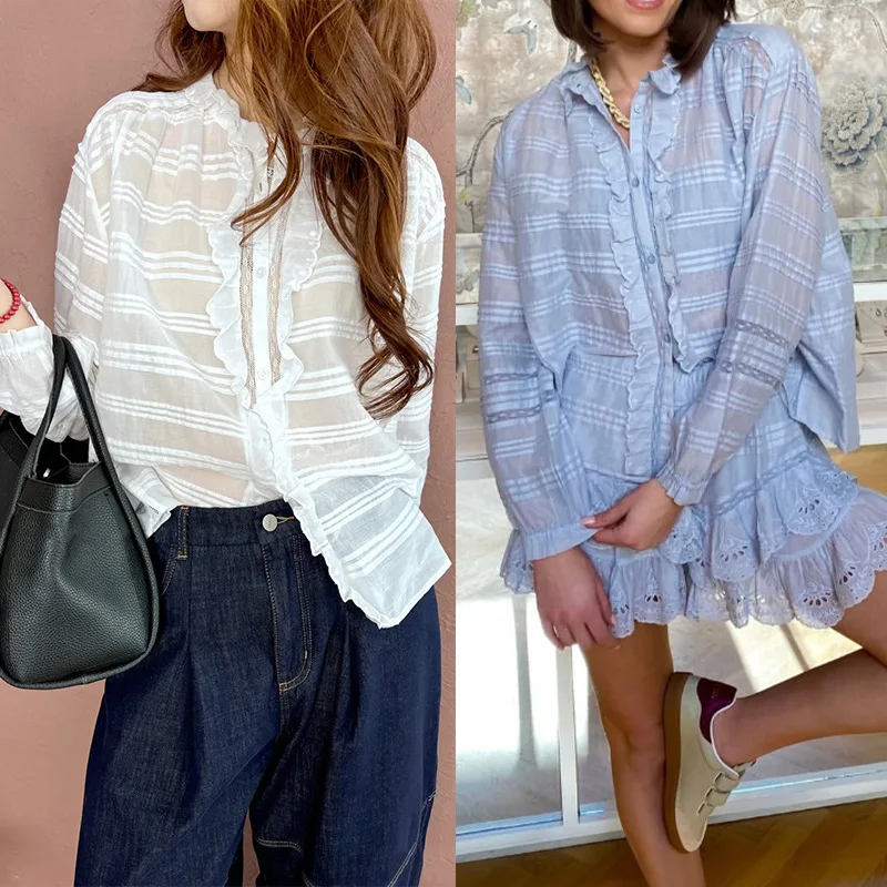 Withered 2026 Summer Solid Color Ruffle Decoration Stand Collar Breathable Car Pleated Lantern Sleeve Women's Top
Withered 2026 Summer Solid Color Ruffle Decoration Stand Collar Breathable Car Pleated Lantern Sleeve Women's Top
