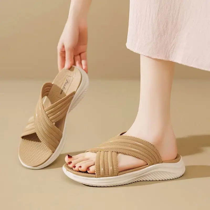 Women Crisscross Strap Slide Wedges Slippers Summer New Thick sole Non Slip Outdoor Sports Slippers Beach Slippers Sandals
Women Crisscross Strap Slide Wedges Slippers Summer New Thick sole Non Slip Outdoor Sports Slippers Beach Slippers Sandals