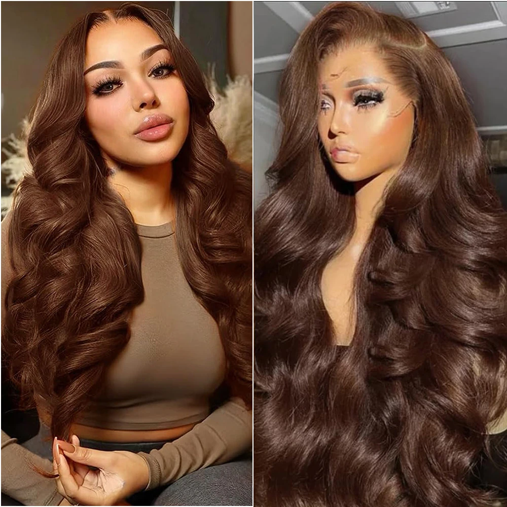 200 Density 13x6 HD Chocolate Brown Body Wave Lace Front Wig Human Hair Pre Plucked #4 Brown 13x4 Transparent Lace Frontal WigS
200 Density 13x6 HD Chocolate Brown Body Wave Lace Front Wig Human Hair Pre Plucked #4 Brown 13x4 Transparent Lace Frontal WigS