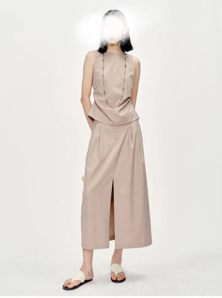 New Tank Top and Skirt Two Piece Set Spring Women Sleeveless Zipper Vest+High Waist Split Knee Length Bust Skirt Summer Outfit
New Tank Top and Skirt Two Piece Set Spring Women Sleeveless Zipper Vest+High Waist Split Knee Length Bust Skirt Summer Outfit