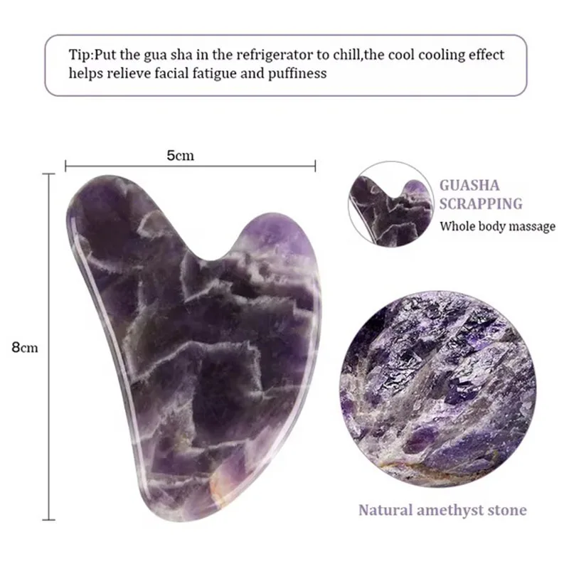 Natural Amethyst Jade Roller Gua Sha Face Massager Scraping Stone Facial Lifting Skin Care Massage Beauty Tools
Natural Amethyst Jade Roller Gua Sha Face Massager Scraping Stone Facial Lifting Skin Care Massage Beauty Tools