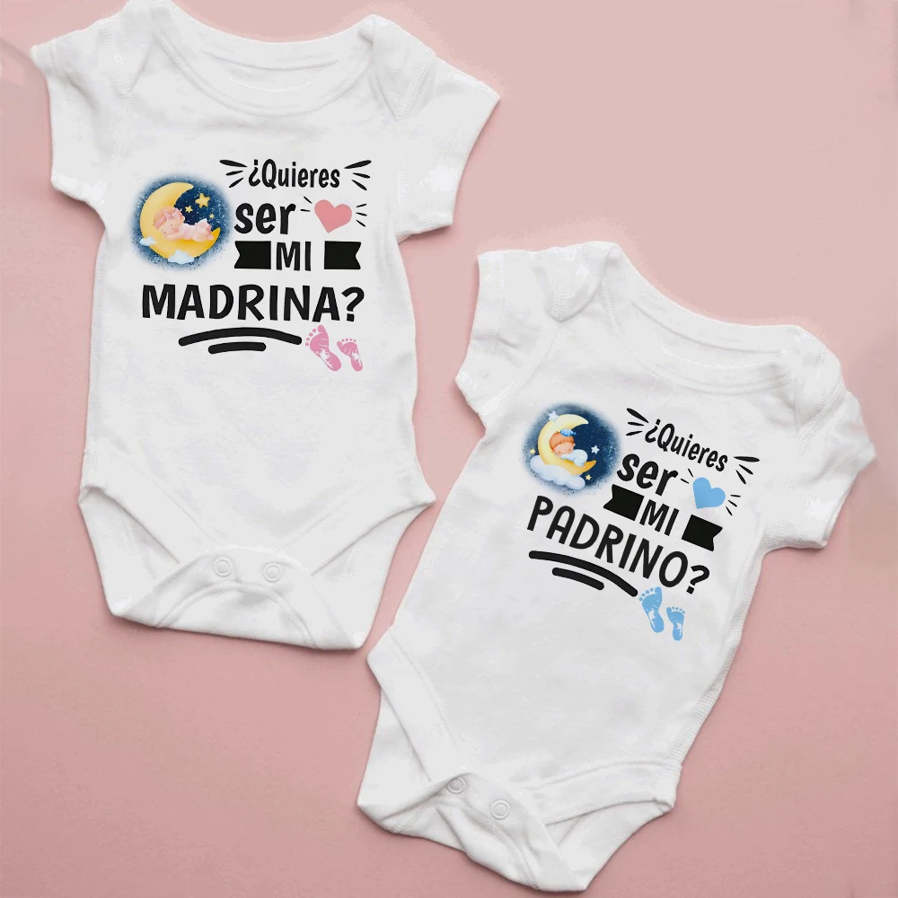 Do You Want To Be My Godmother Godfather Print Baby Romper Infant Request Godmother Clothes Newborn Short Sleeve Bodysuit Outfit
Do You Want To Be My Godmother Godfather Print Baby Romper Infant Request Godmother Clothes Newborn Short Sleeve Bodysuit Outfit