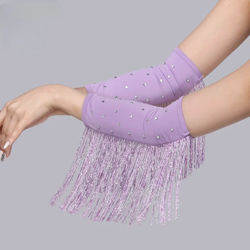 Latin Dance Gloves with Rhinestones Fringe Sleeve Covers for Performance and Competition
Latin Dance Gloves with Rhinestones Fringe Sleeve Covers for Performance and Competition