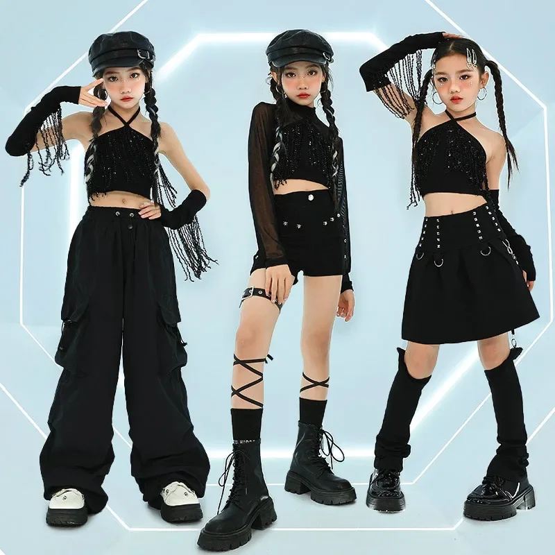 Jazz Outfit Girls Kpop Stage Costumes Black Vest Shuffle Pants Skirt Fashion Runways Show Clothes Kids Jazz Dance Clothing
Jazz Outfit Girls Kpop Stage Costumes Black Vest Shuffle Pants Skirt Fashion Runways Show Clothes Kids Jazz Dance Clothing