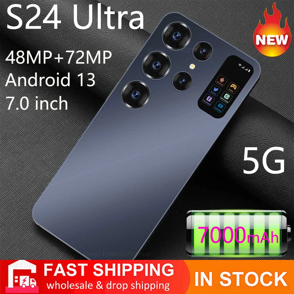 New S24 Ultra Smartphone 5G 7.0 HD Dual Sim Cellphones Original Android 13 Cell Phone Unlocked 72MP 7000mAh Smart Mobile Phone
New S24 Ultra Smartphone 5G 7.0 HD Dual Sim Cellphones Original Android 13 Cell Phone Unlocked 72MP 7000mAh Smart Mobile Phone