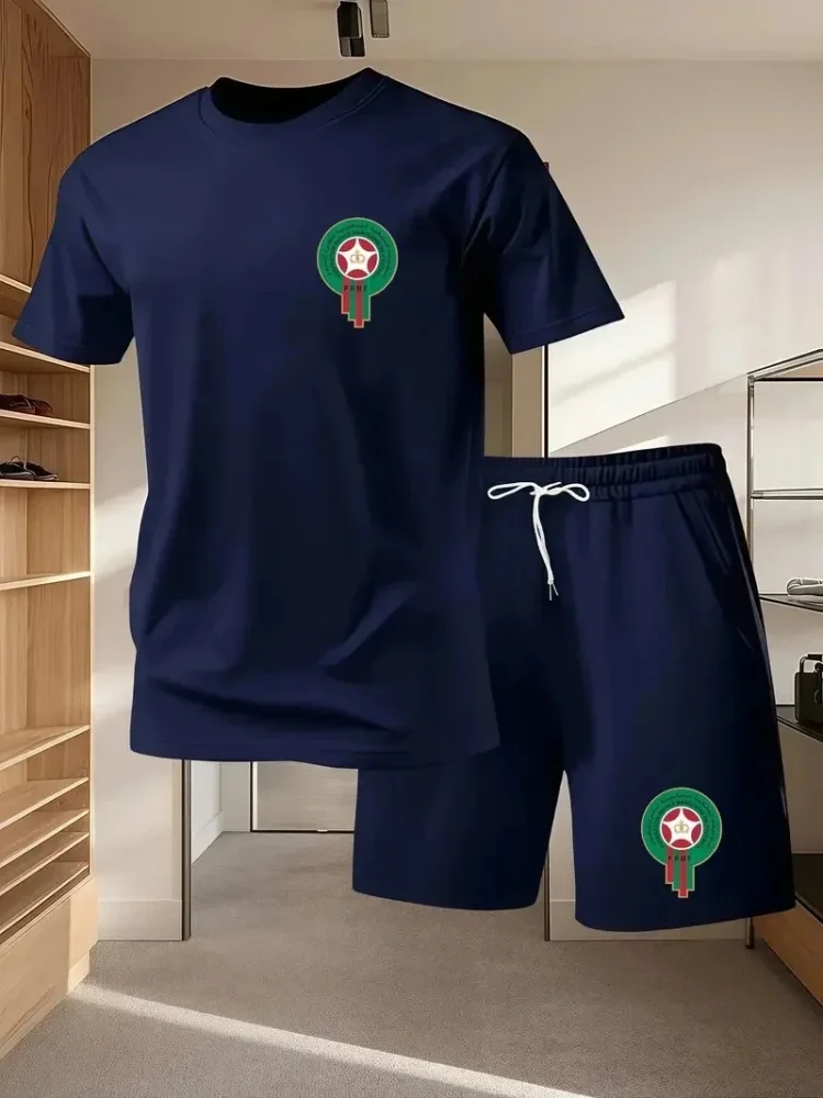 Youth Men's Fashionable Casual Sports Two-Piece Set Print Summer Short-Sleeved T-Shirt And Shorts Ensemble
Youth Men's Fashionable Casual Sports Two-Piece Set Print Summer Short-Sleeved T-Shirt And Shorts Ensemble