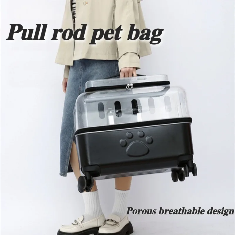 Cat Bag Breathable Outside Travel Pull Rod Pet Bags Portable Transparent Cats Handbag Silent Smooth Pet Supplies Products
Cat Bag Breathable Outside Travel Pull Rod Pet Bags Portable Transparent Cats Handbag Silent Smooth Pet Supplies Products