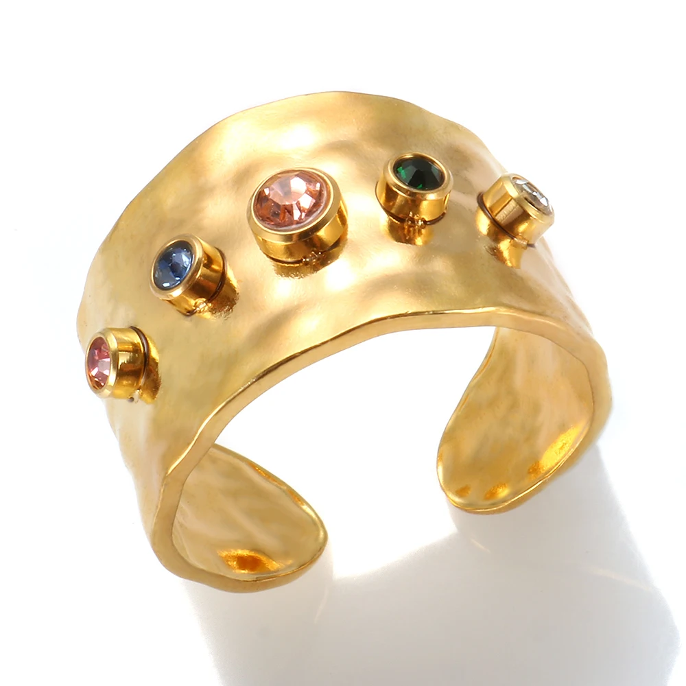 Trendy Stainless Steel Colorful Cubic Zirconia Open Ring Shiny Luxury CZ Crystal Ring For Women Wedding Party Jewelry Gift
Trendy Stainless Steel Colorful Cubic Zirconia Open Ring Shiny Luxury CZ Crystal Ring For Women Wedding Party Jewelry Gift