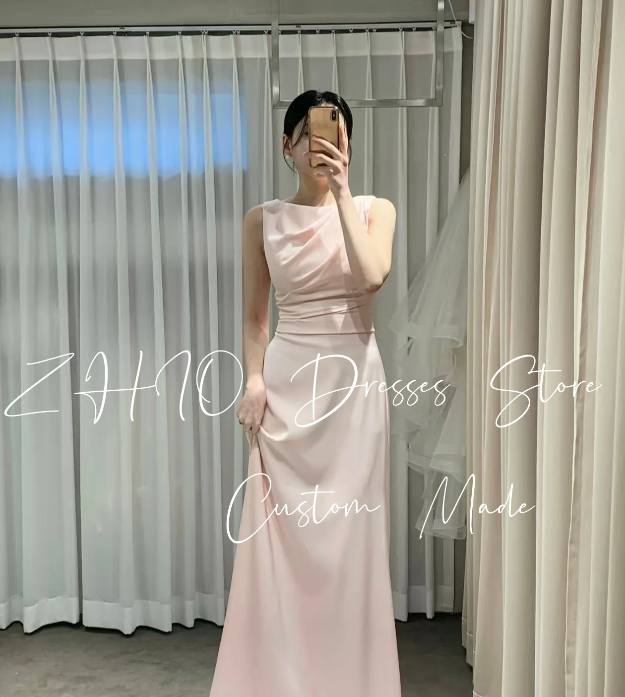 ZHIO Elegant Blush Wedding Party Dress O-Neck Pleat Sleeveless Evening Dresses Korea Photo Shoot Bridal Gown Custom 웨딩드레스
ZHIO Elegant Blush Wedding Party Dress O-Neck Pleat Sleeveless Evening Dresses Korea Photo Shoot Bridal Gown Custom 웨딩드레스